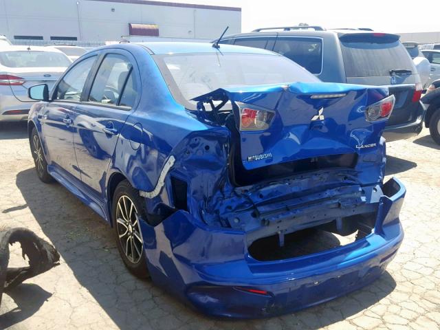 JA32U2FU7HU000986 - 2017 MITSUBISHI LANCER ES BLUE photo 3