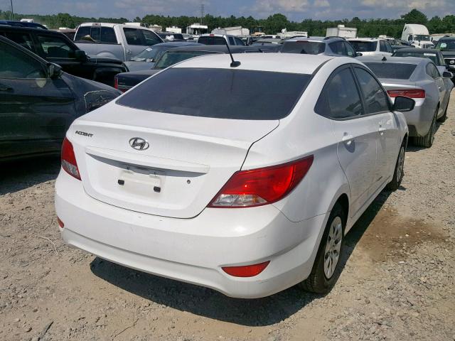 KMHCT4AE0GU160979 - 2016 HYUNDAI ACCENT SE WHITE photo 4