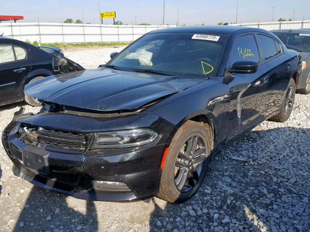 2C3CDXJG0KH520692 - 2019 DODGE CHARGER SX BLACK photo 2