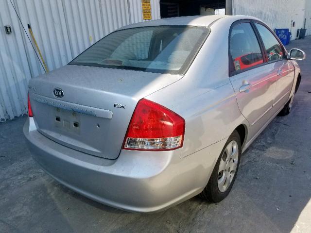 KNAFE122285543572 - 2008 KIA SPECTRA EX SILVER photo 4