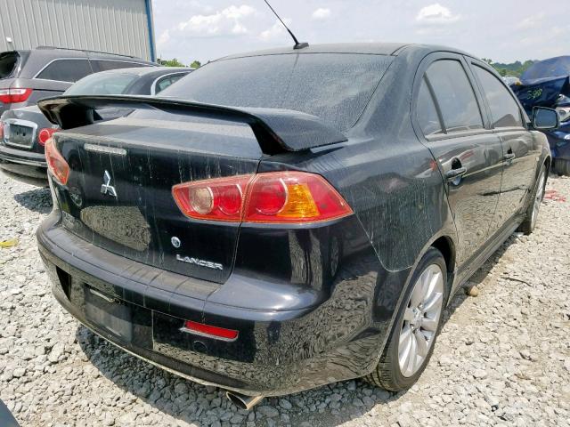 JA3AU86U78U044730 - 2008 MITSUBISHI LANCER GTS BLACK photo 4