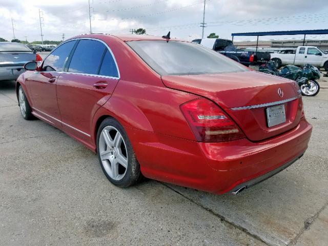 WDDNG71X37A144853 - 2007 MERCEDES-BENZ S 550 RED photo 3