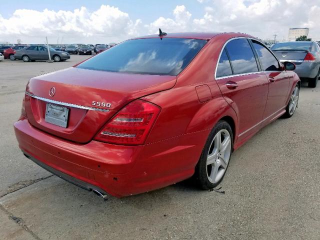 WDDNG71X37A144853 - 2007 MERCEDES-BENZ S 550 RED photo 4