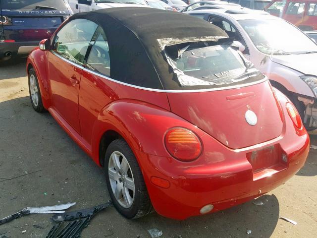 3VWBM31Y35M353501 - 2005 VOLKSWAGEN NEW BEETLE წითელი ფოტო 3