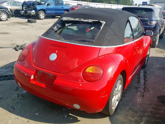 3VWBM31Y35M353501 - 2005 VOLKSWAGEN NEW BEETLE წითელი ფოტო 4