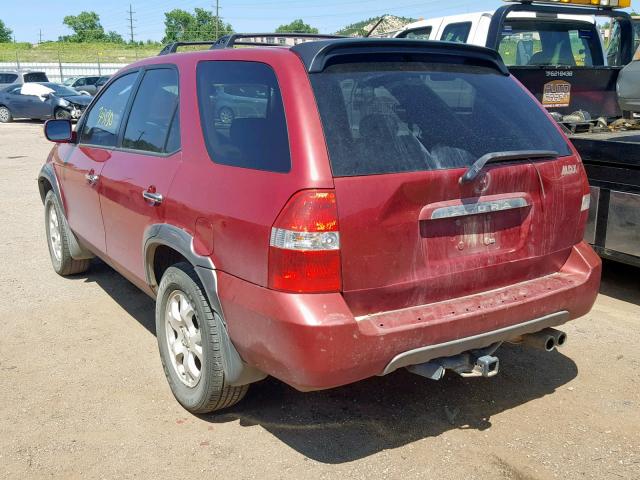 2HNYD18842H536045 - 2002 ACURA MDX TOURIN RED photo 3