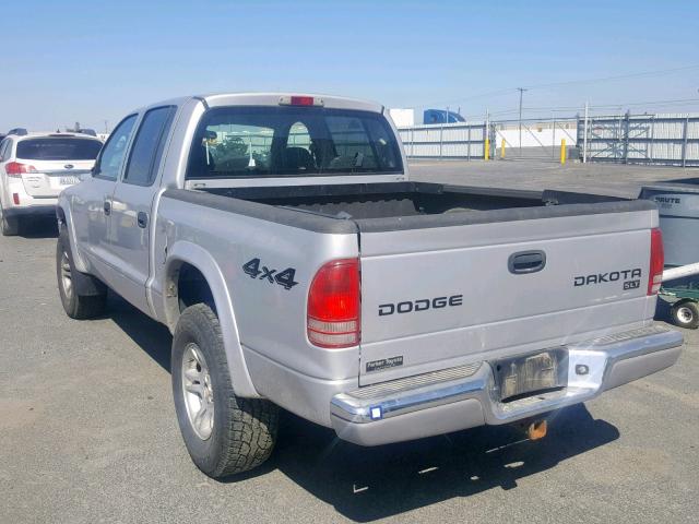 1D7HG48N23S248853 - 2003 DODGE DAKOTA QUA SILVER photo 3