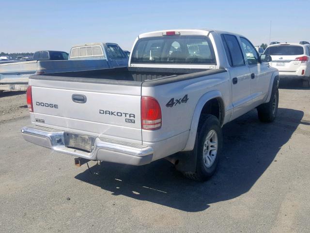 1D7HG48N23S248853 - 2003 DODGE DAKOTA QUA SILVER photo 4