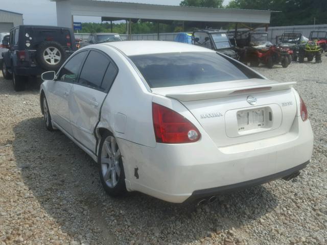 1N4BA41E27C821820 - 2007 NISSAN MAXIMA SE WHITE photo 3