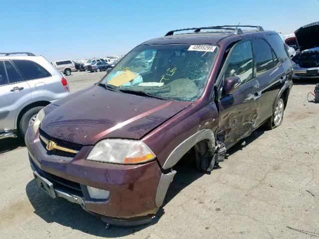 2HNYD18851H510682 - 2001 ACURA MDX TOURIN BURGUNDY photo 2