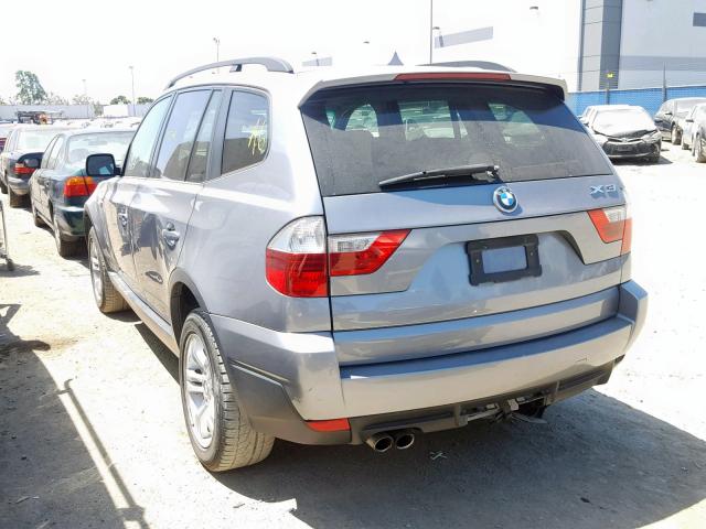 WBXPC73488WE51754 - 2008 BMW X3 3.0I GRAY photo 3