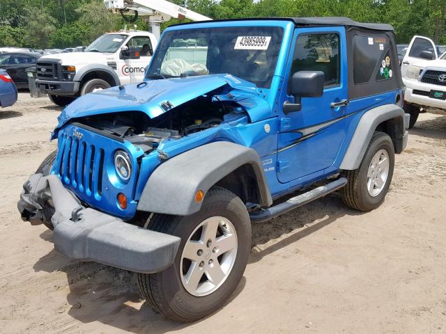 1J4AA2D19AL225818 - 2010 JEEP WRANGLER S BLUE photo 2