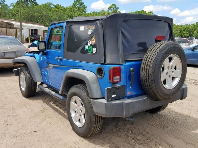 1J4AA2D19AL225818 - 2010 JEEP WRANGLER S BLUE photo 3