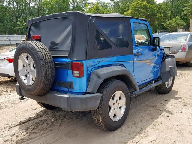 1J4AA2D19AL225818 - 2010 JEEP WRANGLER S BLUE photo 4