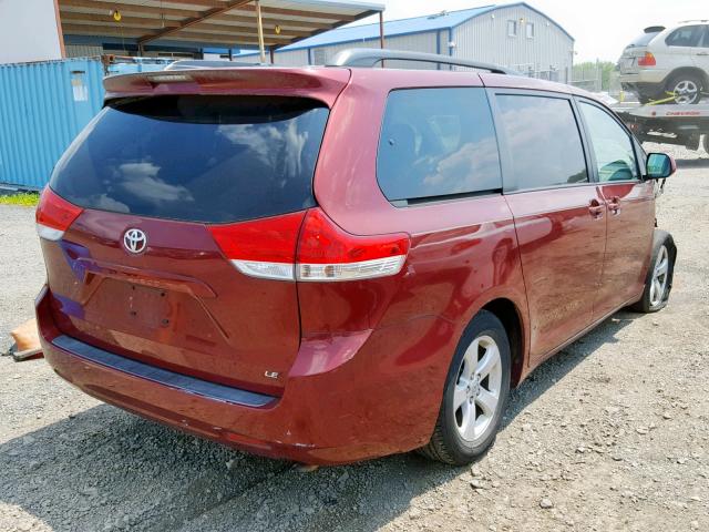 5TDKK3DC4BS092125 - 2011 TOYOTA SIENNA LE RED photo 4