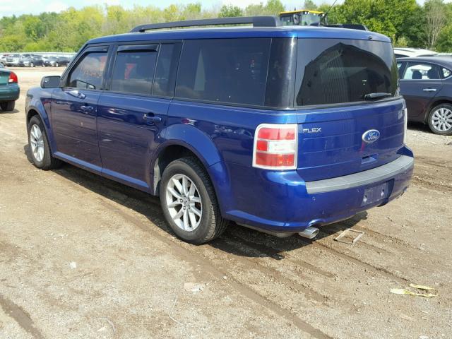 2FMGK5B80DBD05507 - 2013 FORD FLEX SE BLUE photo 3