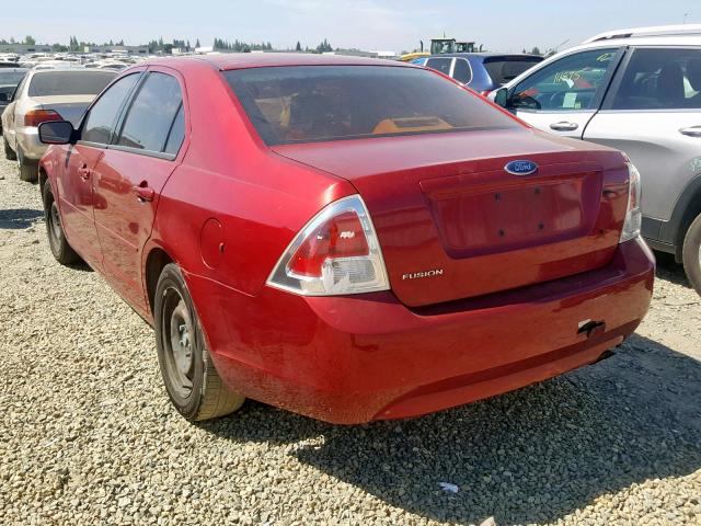 3FAFP06Z26R194945 - 2006 FORD FUSION S BURGUNDY photo 3