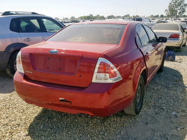 3FAFP06Z26R194945 - 2006 FORD FUSION S BURGUNDY photo 4