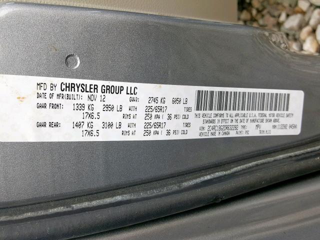 2C4RC1BG2DR632282 - 2013 CHRYSLER TOWN & COU SILVER photo 10