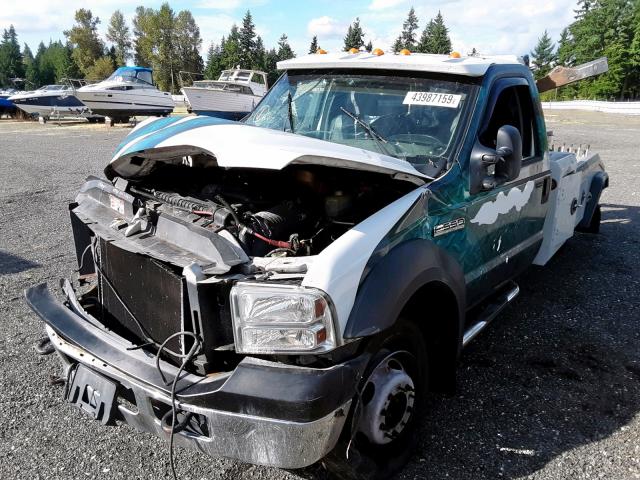 1FDAF56P05EB17815 - 2005 FORD F550 SUPER GREEN photo 2