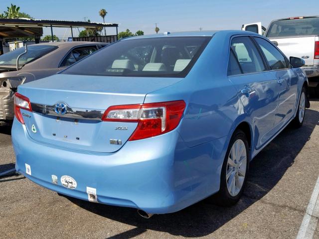 4T1BD1FK9CU021658 - 2012 TOYOTA CAMRY HYBR BLUE photo 4