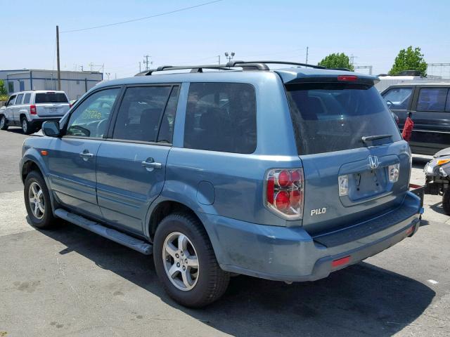 5FNYF18597B006740 - 2007 HONDA PILOT EXL BLUE photo 3