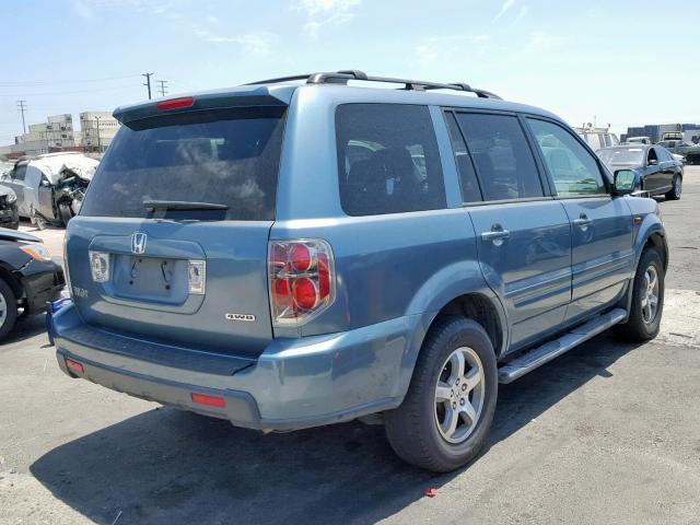 5FNYF18597B006740 - 2007 HONDA PILOT EXL BLUE photo 4