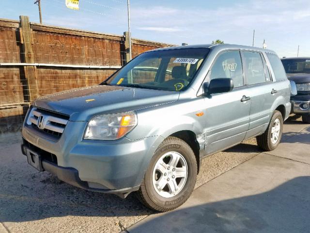 2HKYF18177H528068 - 2007 HONDA PILOT LX BLUE photo 2