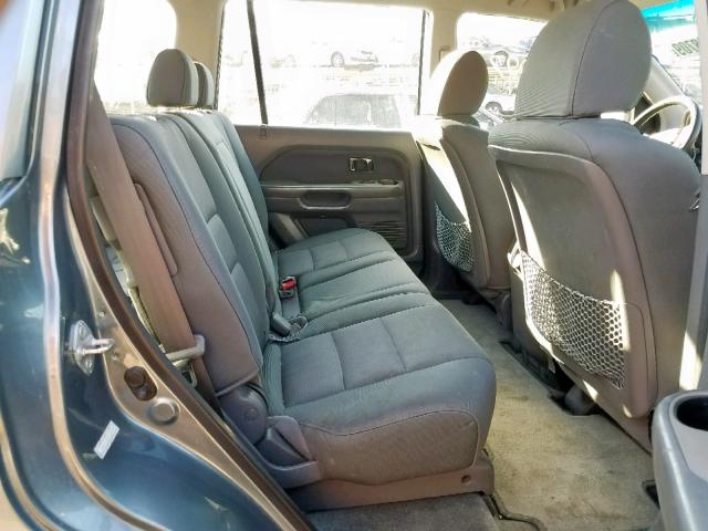 2HKYF18177H528068 - 2007 HONDA PILOT LX BLUE photo 6