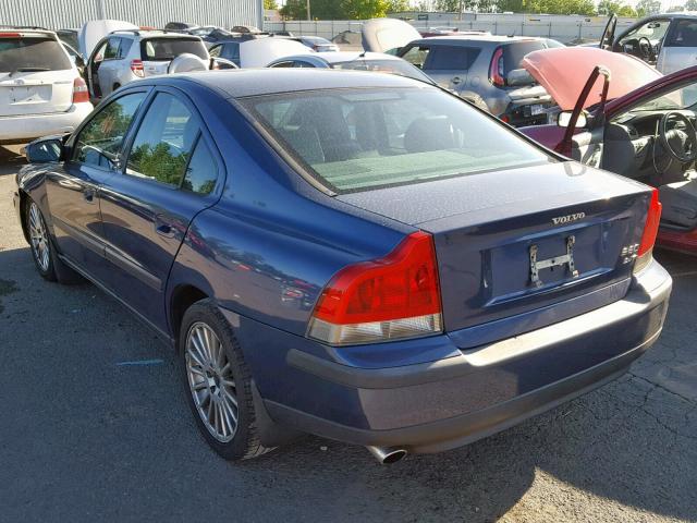 YV1RS58D122162095 - 2002 VOLVO S60 2.4T BLUE photo 3