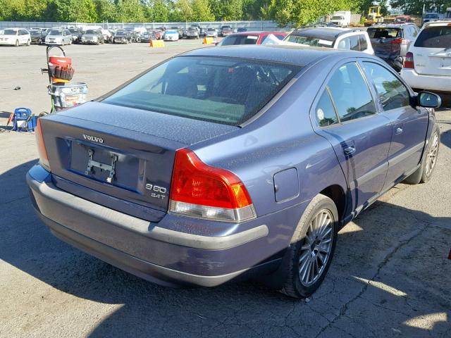 YV1RS58D122162095 - 2002 VOLVO S60 2.4T BLUE photo 4