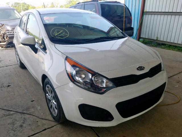 KNADM5A36E6410458 - 2014 KIA RIO LX WHITE photo 1