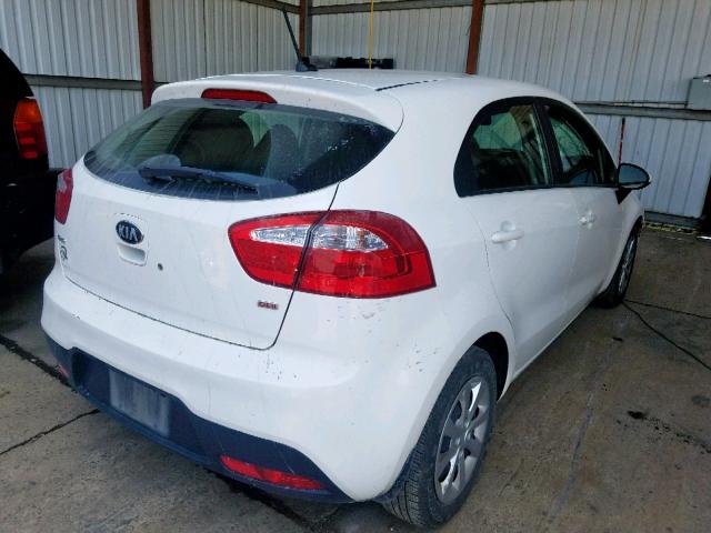 KNADM5A36E6410458 - 2014 KIA RIO LX WHITE photo 4