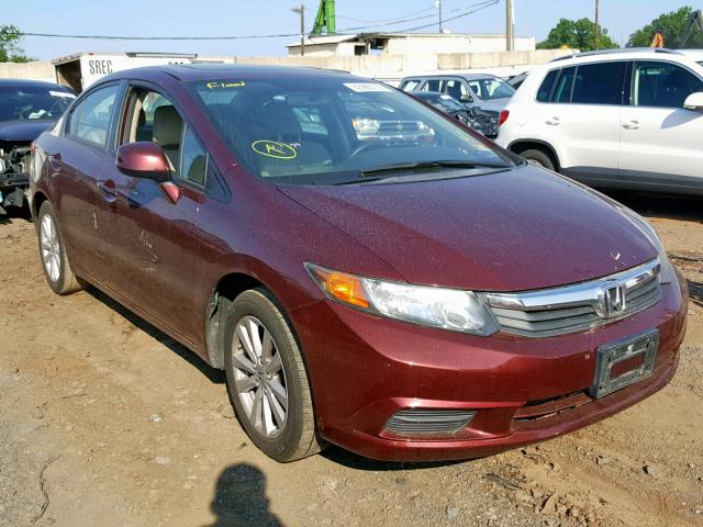 2HGFB2F83CH532146 - 2012 HONDA CIVIC EX RED photo 1