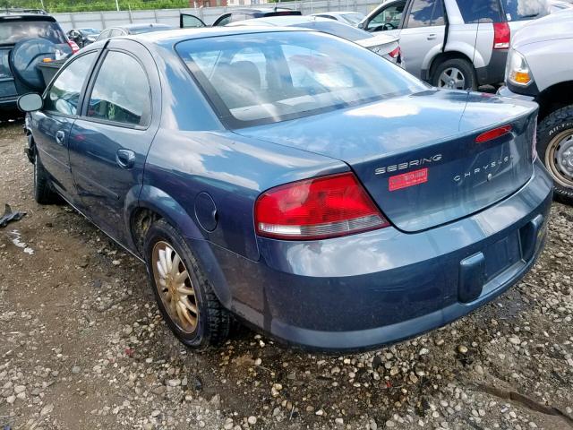 1C3EL46X02N226235 - 2002 CHRYSLER SEBRING LX BLUE photo 3