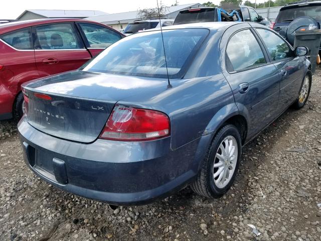 1C3EL46X02N226235 - 2002 CHRYSLER SEBRING LX BLUE photo 4