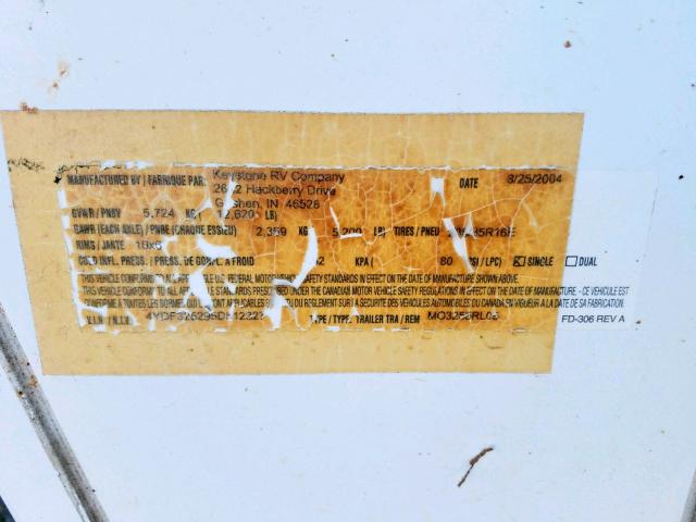 4YDF325295D512327 - 2007 KEYSTONE MONTANA WHITE photo 10
