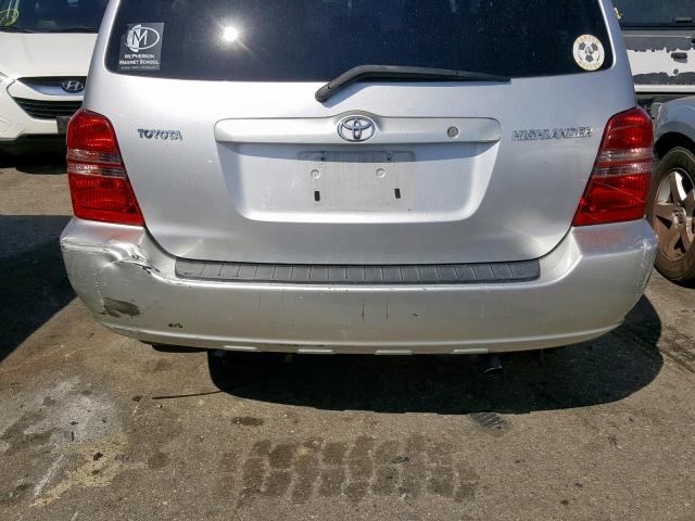 JTEGD21A010017366 - 2001 TOYOTA HIGHLANDER SILVER photo 9