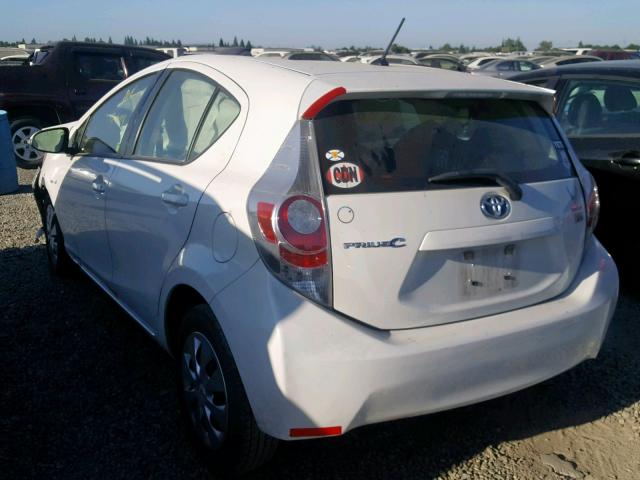 JTDKDTB3XE1080530 - 2014 TOYOTA PRIUS C WHITE photo 3