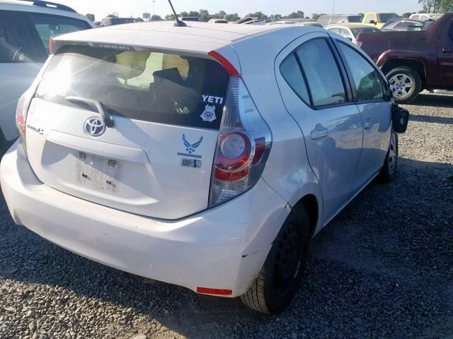 JTDKDTB3XE1080530 - 2014 TOYOTA PRIUS C WHITE photo 4