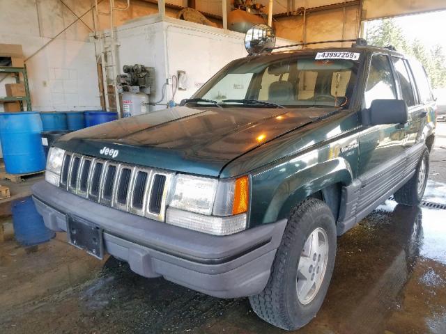 1J4GZ58SXPC659195 - 1993 JEEP GRAND CHER GREEN photo 2