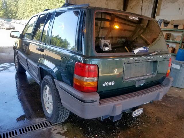 1J4GZ58SXPC659195 - 1993 JEEP GRAND CHER GREEN photo 3