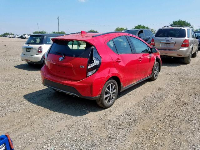 JTDKDTB34J1608458 - 2018 TOYOTA PRIUS C RED photo 4