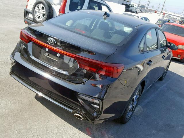 3KPF24AD7KE016493 - 2019 KIA FORTE FE BLACK photo 4