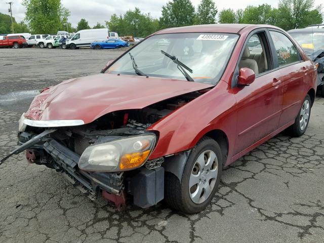 KNAFE222195610945 - 2009 KIA SPECTRA EX RED photo 2