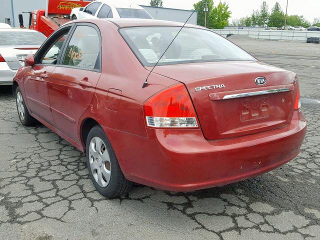 KNAFE222195610945 - 2009 KIA SPECTRA EX RED photo 3