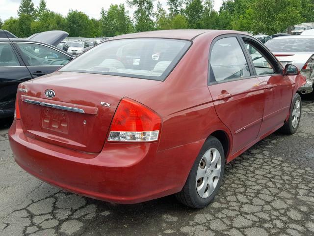 KNAFE222195610945 - 2009 KIA SPECTRA EX RED photo 4