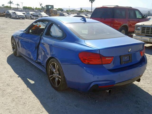 WBA3R1C56FK194253 - 2015 BMW 435 I BLUE photo 3