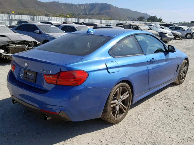 WBA3R1C56FK194253 - 2015 BMW 435 I BLUE photo 4