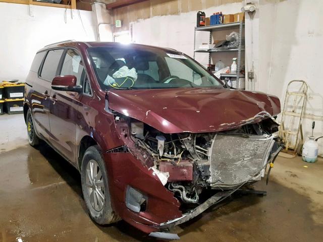 KNDMB5C18G6184883 - 2016 KIA SEDONA LX MAROON photo 1